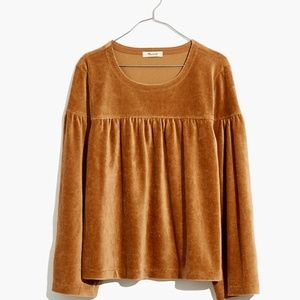 NWT Madewell by J.Crew Women's Texture & Thread Corduroy Swing Top Tee Size S BE